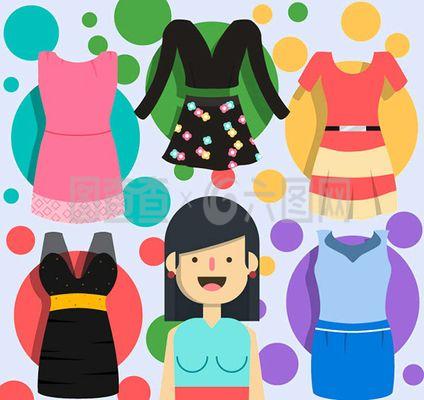 时尚女子服饰矢量素材 现代设计的必备元素